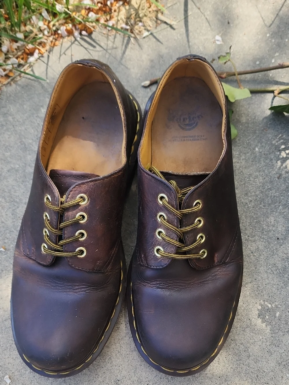 Dr. Martens Brown Leather 4-Eye Derby Oxfords - Picture 4 of 14